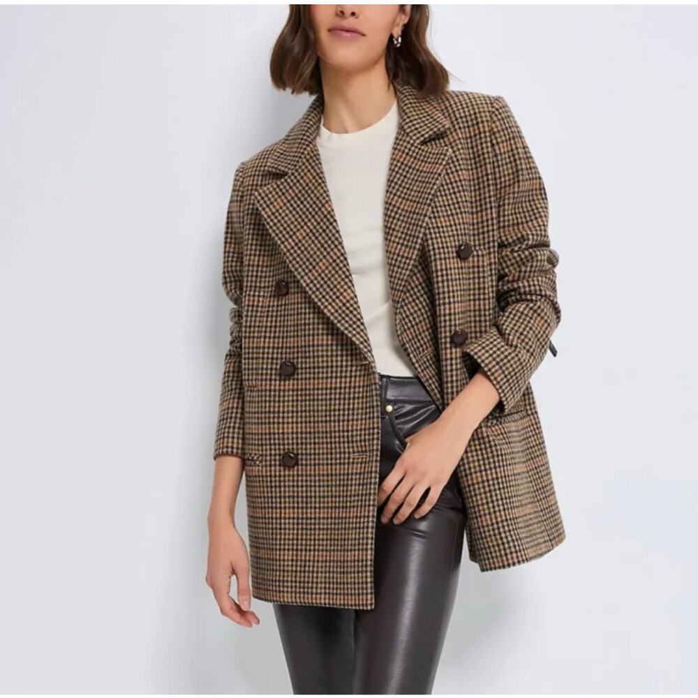 Tuckernuck Brown Plaid Double-Breasted Blazer